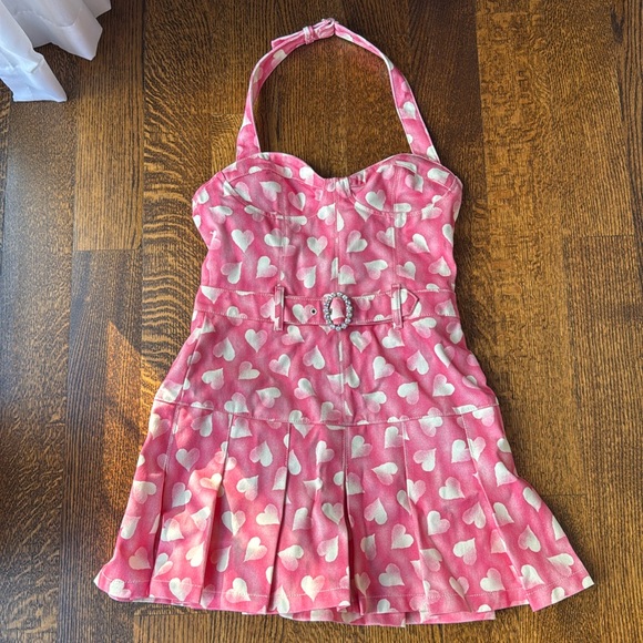 ALESSANDRA RICH Heart-print Halterneck Mini Dress - Picture 4 of 9